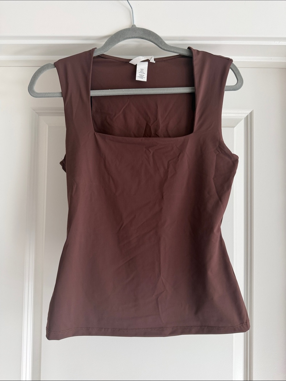 H&M Square-Neck Tank Top - Chocolate Brown
